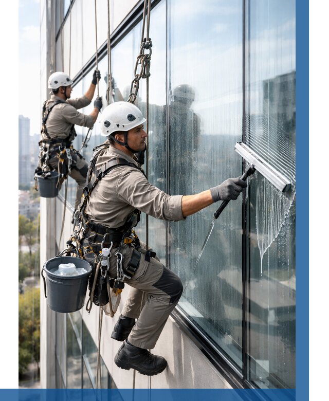 Мойка окон альпинистами в Михайловке от 4575 р. | ВЫСОТНИК-Мхл