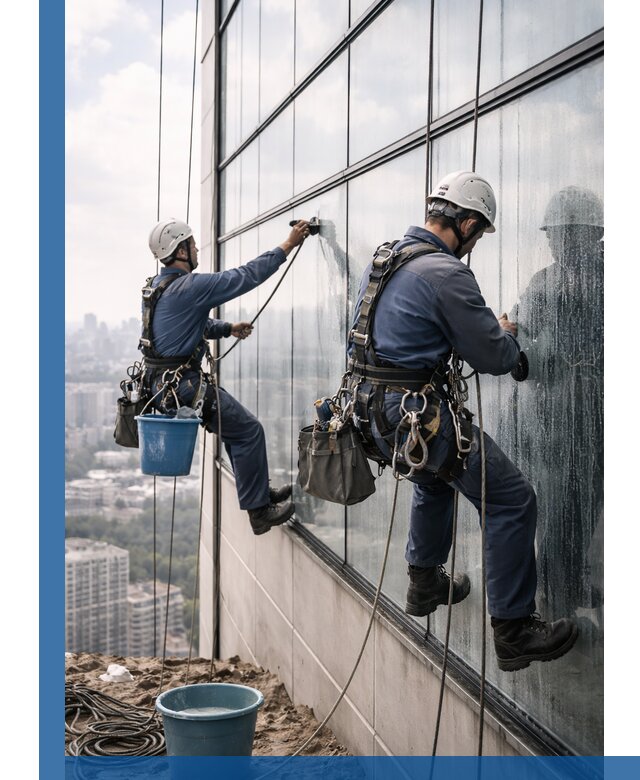 Профессиональная мойка фасадных окон альпинистами в Михайловке