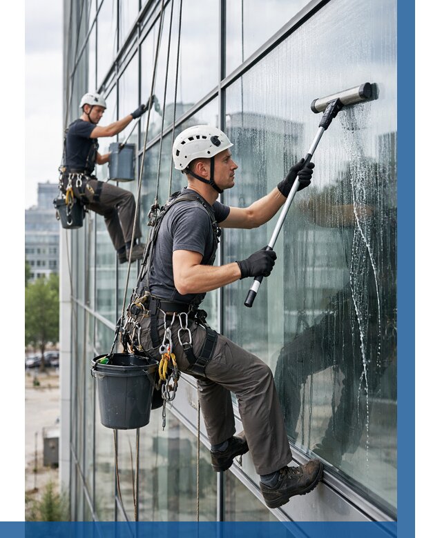 Мойка витражей альпинистами в Михайловке от 712 р. под ключ|ВЫСОТНИК-Мхл