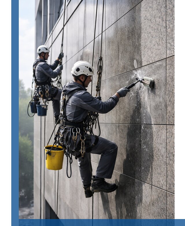 Профессиональная мойка фасада из керамогранита в Михайловке