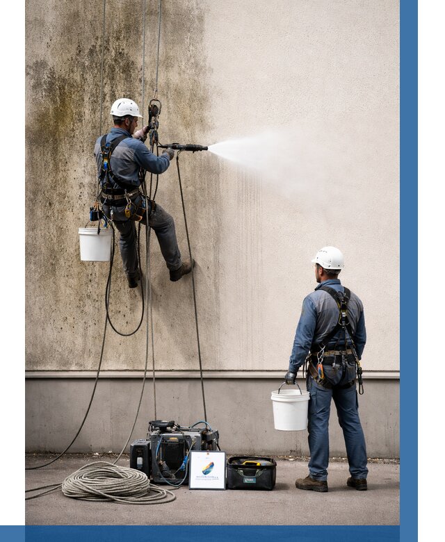 Очистка фасада от плесени в Михайловке от 305 р. | ВЫСОТНИК-Мхл