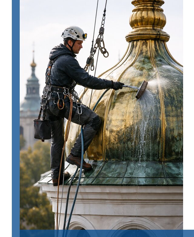 Профессиональная мойка куполов и шпилей высотными альпинистами в Михайловке