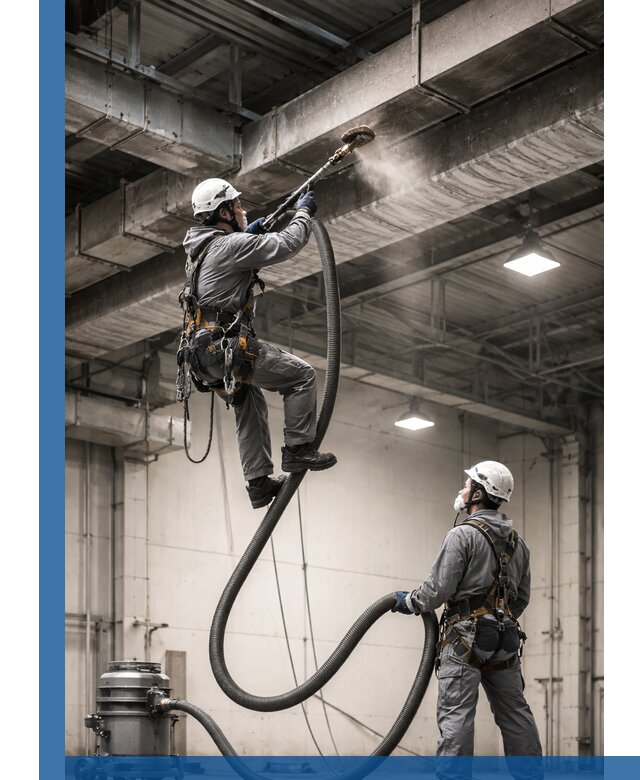 Обеспыливание потолочных конструкций в Михайловке промышленным альпинизмом