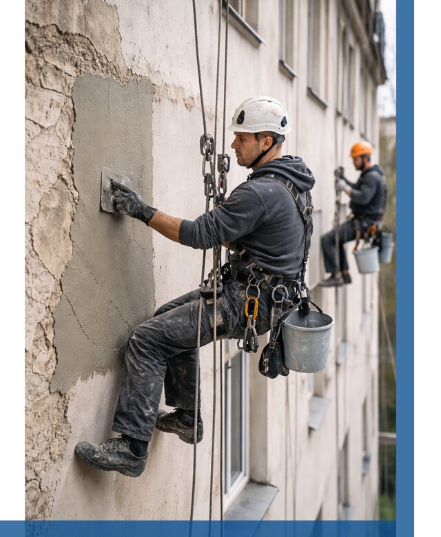 Восстановление штукатурки фасада в Михайловке от 1220 р. | ВЫСОТНИК-Мхл