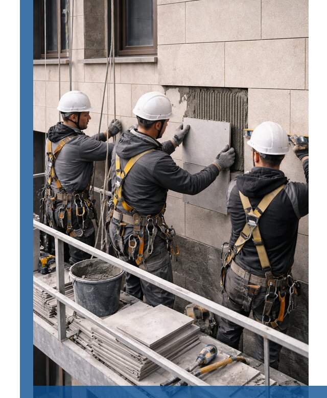 Ремонт облицовки фасада плиткой в Михайловке с гарантией