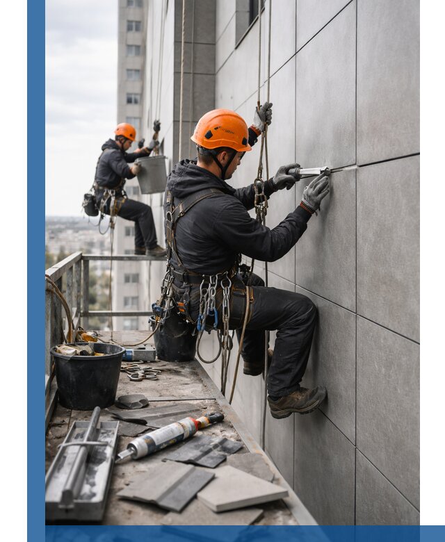 Профессиональный ремонт фасада из керамогранита в Михайловке