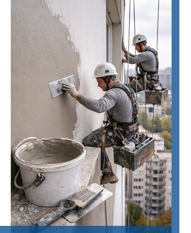 Шпаклевка фасада на высоте в Михайловке от 712 р. | ВЫСОТНИК-Мхл