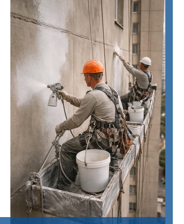 Грунтовка фасада на высоте в Михайловке от 122 р. | ВЫСОТНИК-Мхл