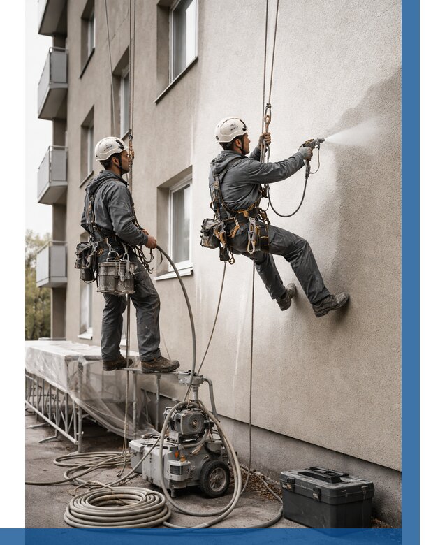 Безвоздушная покраска фасада в Михайловке от 224 р/м² | ВЫСОТНИК-Мхл