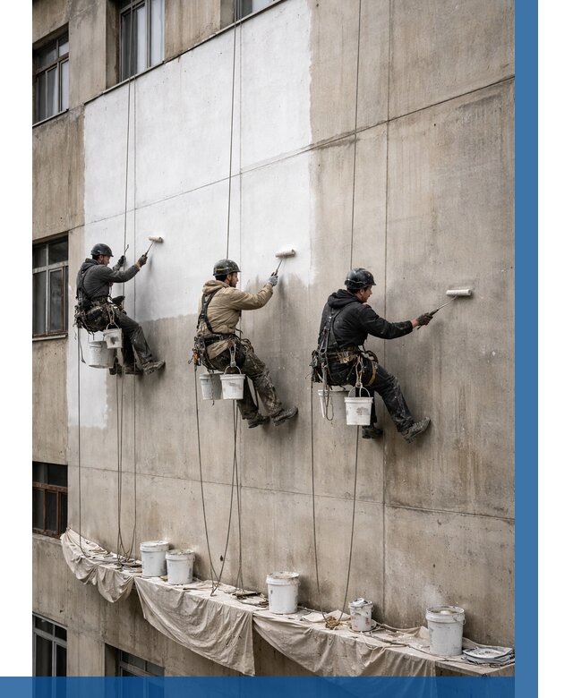 Покраска бетонного фасада в Михайловке от 356 р за м2 | ВЫСОТНИК-Мхл