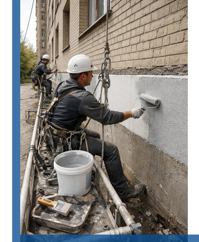 Окраска цоколя здания в Михайловке профессионально и надежно