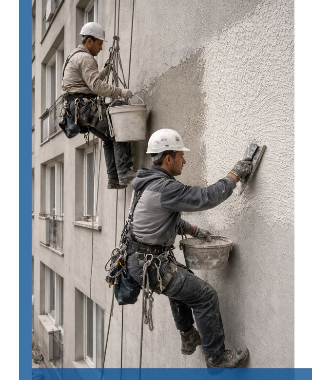 Нанесение декоративной штукатурки короед на фасад в Михайловке