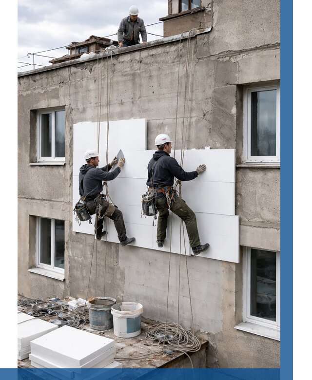 Утепление фасада пенополистиролом в Михайловке от 1830 р. | ВЫСОТНИК-Мхл