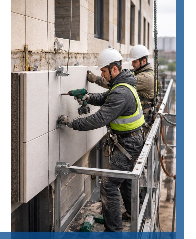 Монтаж фасадных термопанелей в Михайловке от 1525 р. | ВЫСОТНИК-Мхл