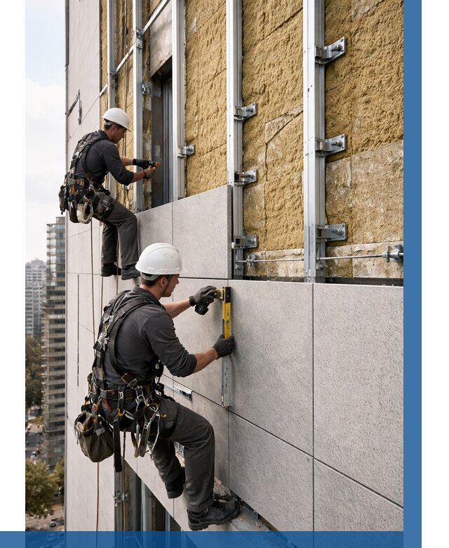 Монтаж вентилируемого фасада в Михайловке от 3558 р. | ВЫСОТНИК-Мхл