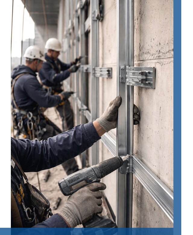 Монтаж подсистемы вентфасада в Михайловке от 864 р. | ВЫСОТНИК-Мхл