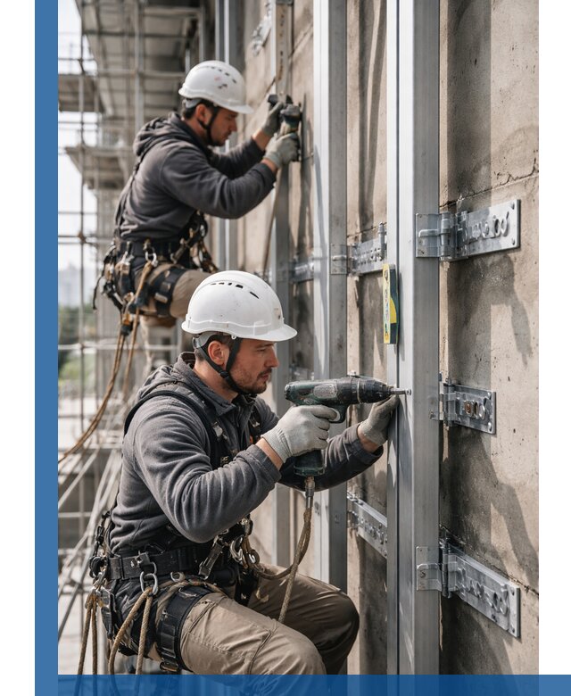 Монтаж и крепление подсистемы вентфасада в Михайловке