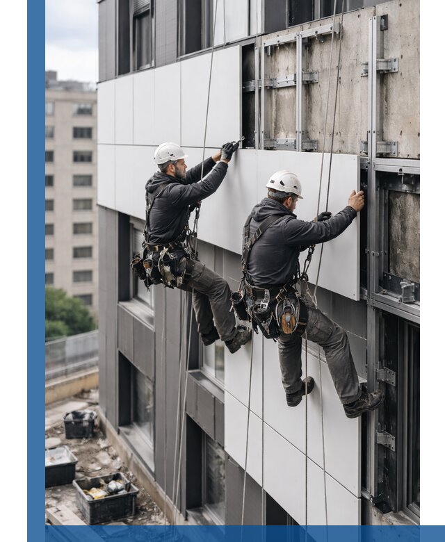 Монтаж композитных панелей фасада в Михайловке под ключ