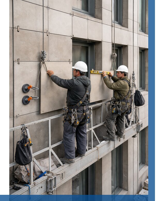 Монтаж керамогранита на фасад в Михайловке от 2542 р. | ВЫСОТНИК-Мхл