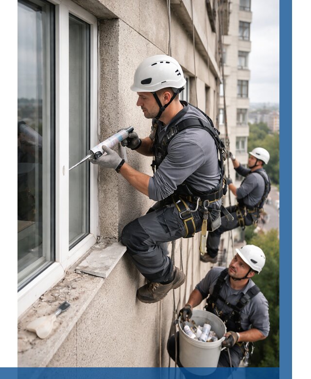 Герметизация оконных швов снаружи в Михайловке от 1525 р. | ВЫСОТНИК-Мхл