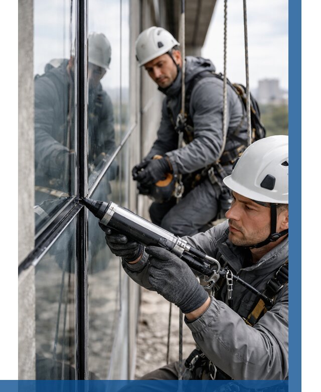 Герметизация витражных швов в Михайловке от 661 р. | ВЫСОТНИК-Мхл