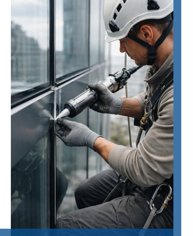 Герметизация стыков витража в Михайловке от 1220 р. | ВЫСОТНИК-Мхл