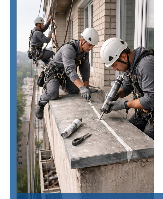 Герметизация балконного козырька в Михайловке профессионально