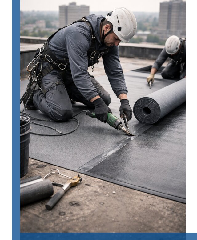 Ремонт мягкой кровли в Михайловке с выездом промальпинистов