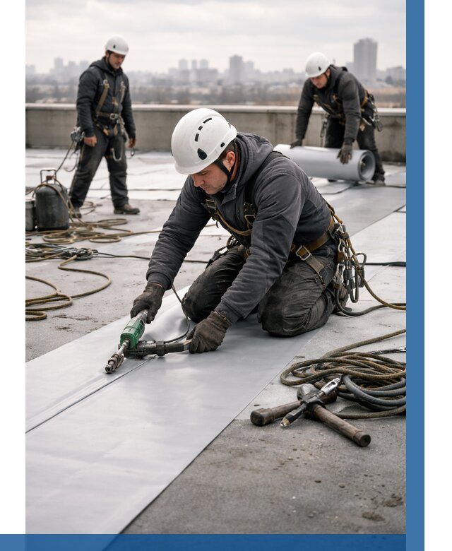 Ремонт мембранной кровли в Михайловке от 1830 р./м2 | ВЫСОТНИК-Мхл