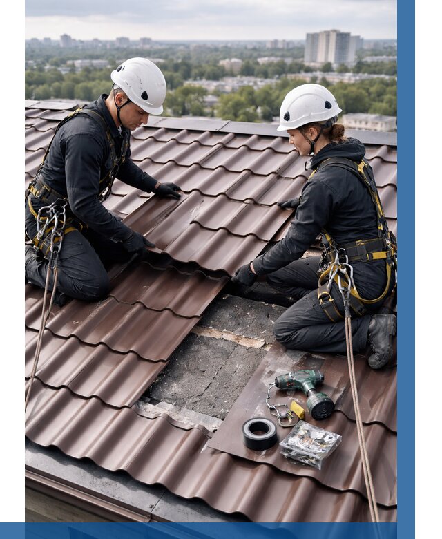 Ремонт металлочерепицы на крыше в Михайловке от 915 р. | ВЫСОТНИК-Мхл