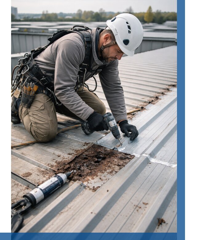 Ремонт профнастила на кровле в Михайловке от 712 р. | ВЫСОТНИК-Мхл