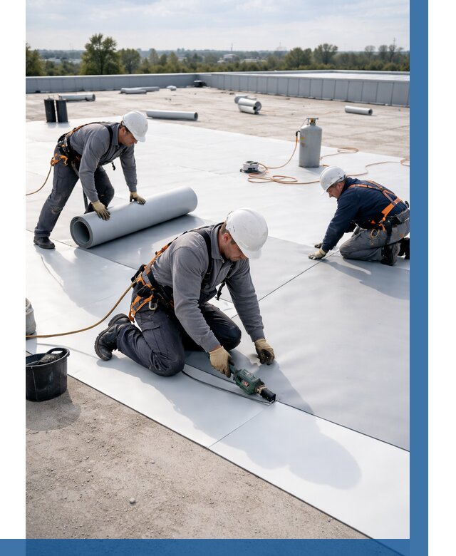 Монтаж мембранной кровли под ключ в Михайловке от 1220 р. | ВЫСОТНИК-Мхл