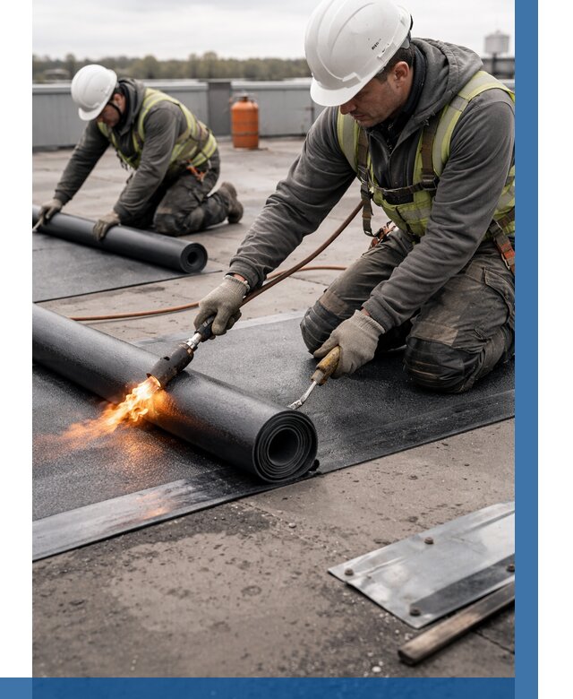 Монтаж наплавляемой кровли в Михайловке от 864 р. — ВЫСОТНИК-Мхл