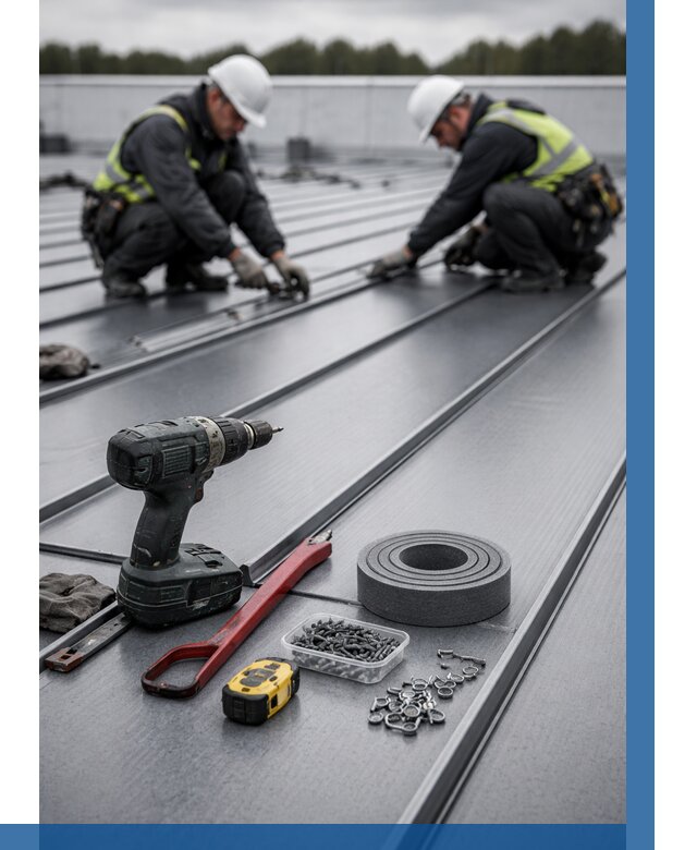 Монтаж фальцевой кровли в Михайловке от 1830 р. | ВЫСОТНИК-Мхл