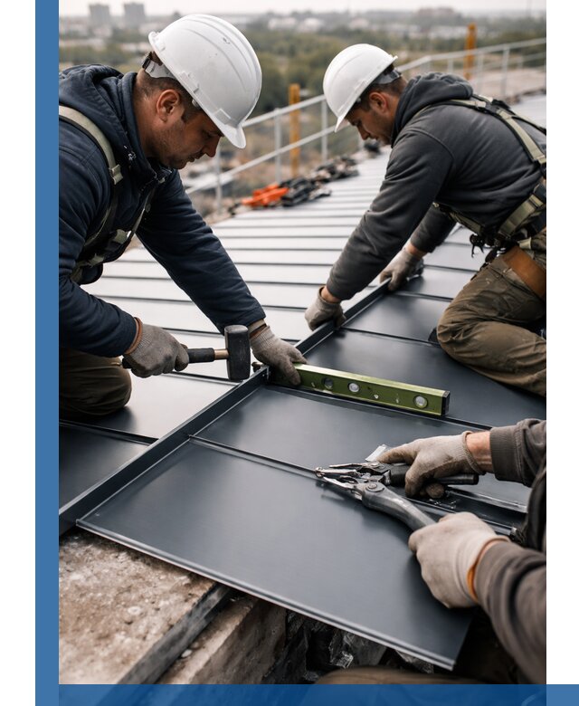 Монтаж фальцевой кровли в Михайловке для промышленных зданий