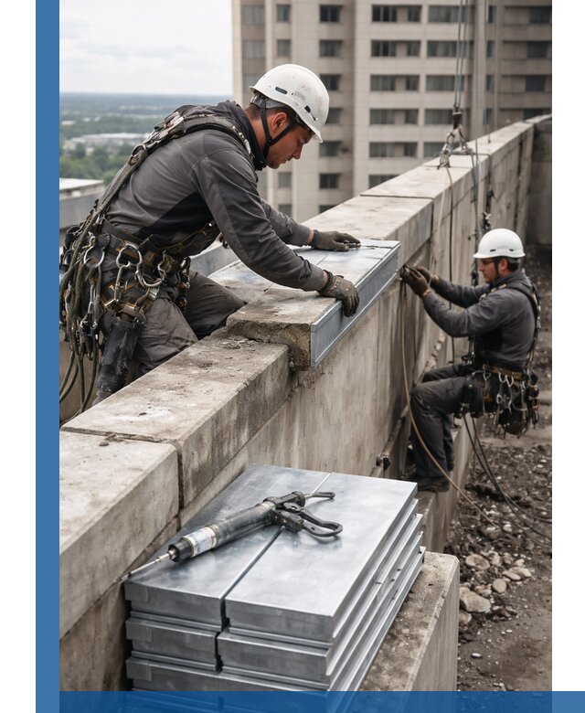 Замена парапетных крышек и установка новых в Михайловке