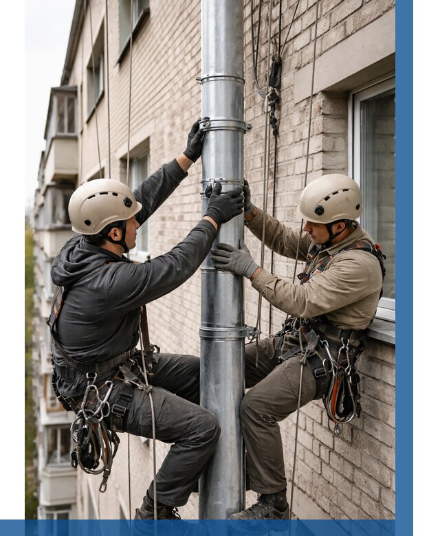 Замена водосточных труб в Михайловке от 6609 р. | ВЫСОТНИК-Мхл