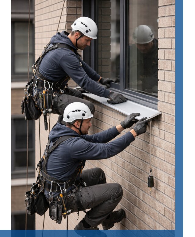 Монтаж оконных отливов под ключ в Михайловке от 3558 р. | ВЫСОТНИК-Мхл