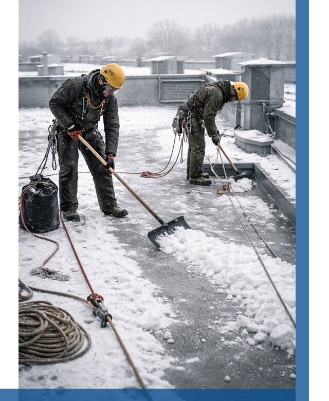 Очистка крыши от снега в Михайловке от 7625 р. | ВЫСОТНИК-Мхл