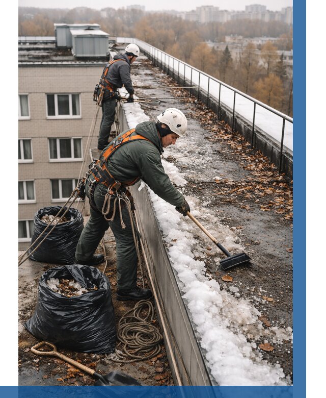 Очистка кровли по периметру в Михайловке от 559 р. | ВЫСОТНИК-Мхл