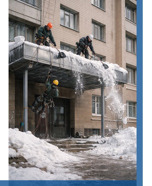 Очистка козырьков от снега в Михайловке от 3558 р. | ВЫСОТНИК-Мхл