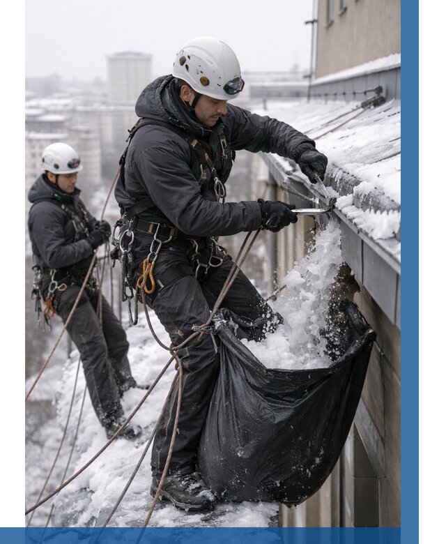 Аварийная очистка крыши в Михайловке под ключ от 305 р. | ВЫСОТНИК-Мхл