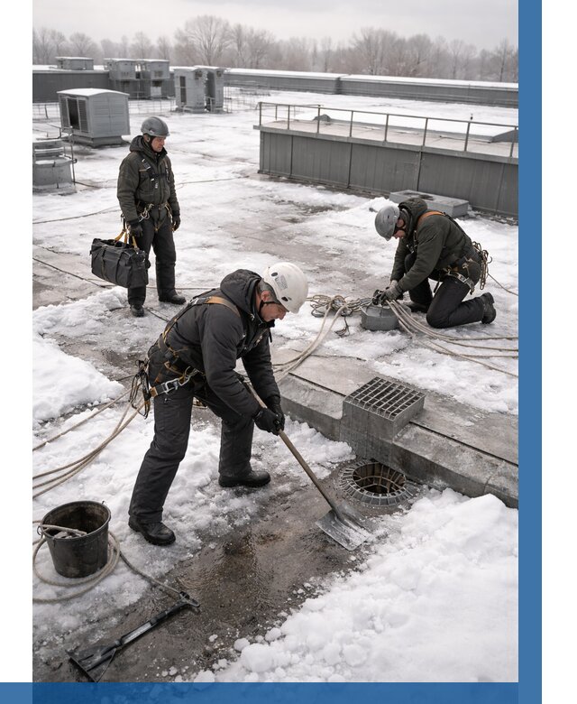 Абонентское обслуживание кровли зимой в Михайловке от 8134 р. | ВЫСОТНИК-Мхл