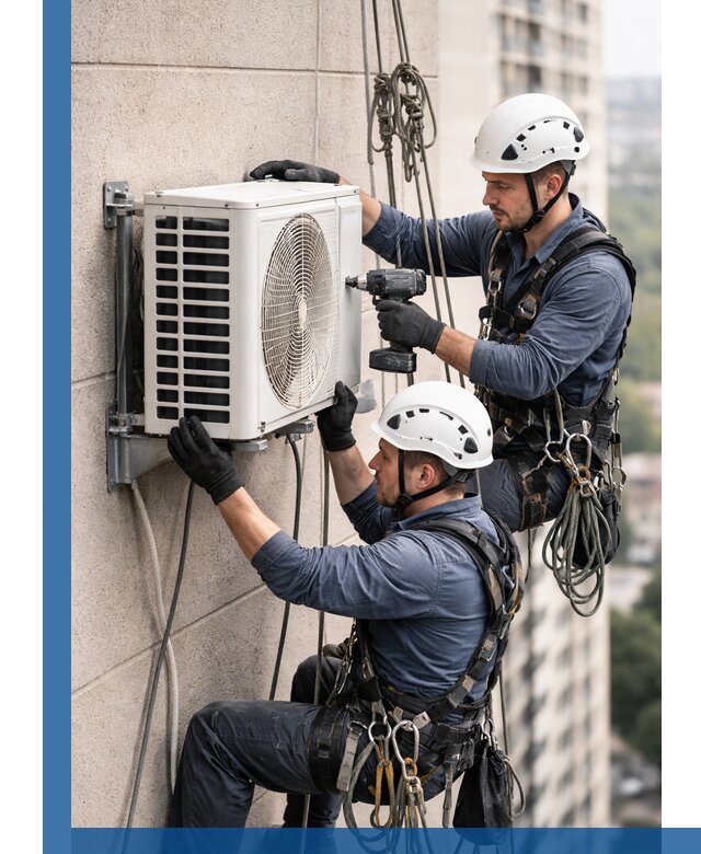 Монтаж внешнего блока кондиционера в Михайловке установка и крепление