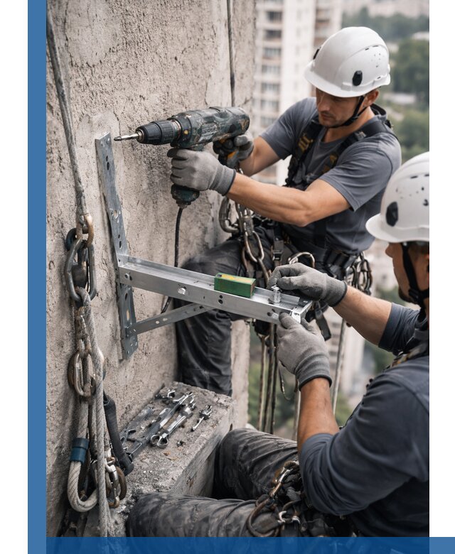 Установка кронштейнов кондиционера и крепежа в Михайловке