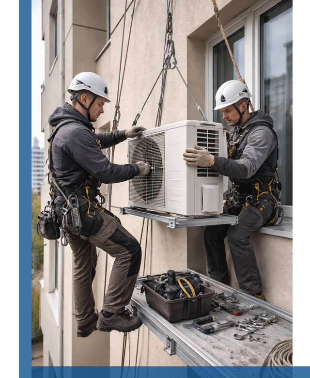 Перенос внешнего блока кондиционера в Михайловке с монтажом и крепежом