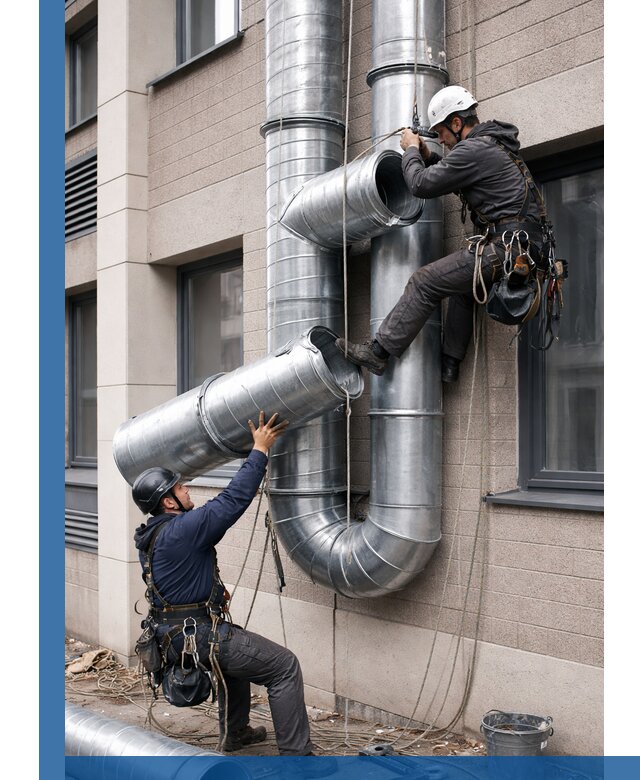 Монтаж фасадных воздуховодов в Михайловке с герметизацией и крепежом