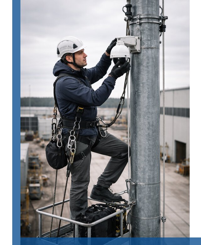 Профессиональная установка видеокамер на мачте в Михайловке