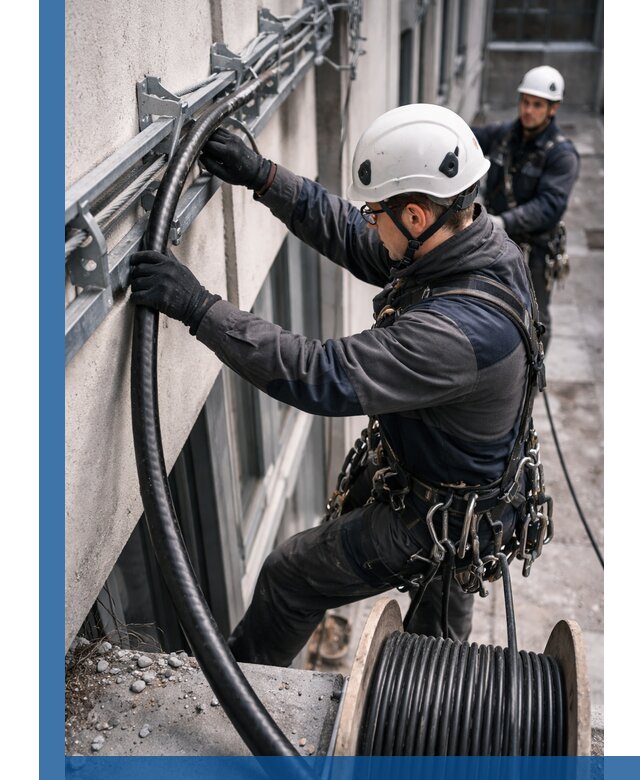 Протяжка кабеля питания на высоте в Михайловке с гарантией безопасности и качества