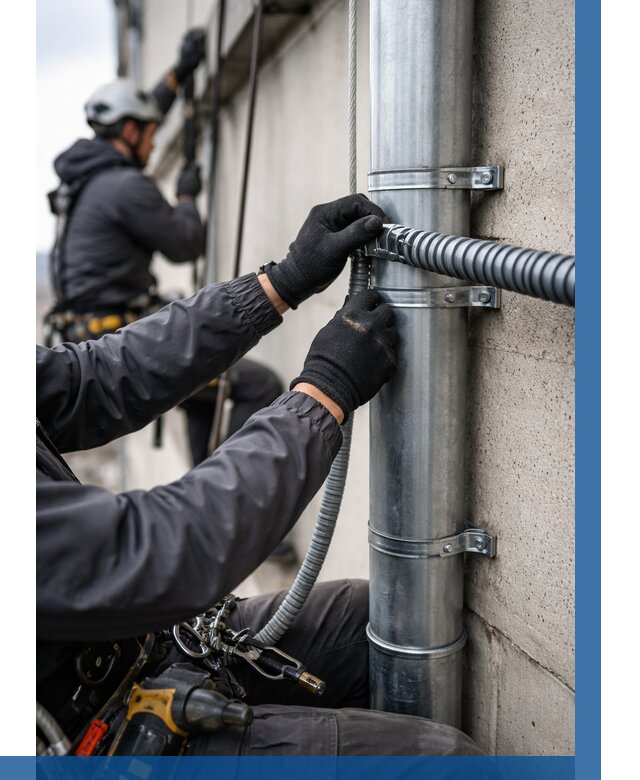 Монтаж гофры для кабеля в Михайловке от 305 р. | ВЫСОТНИК-Мхл